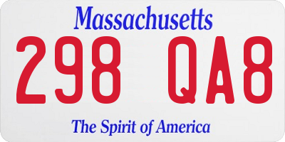 MA license plate 298QA8