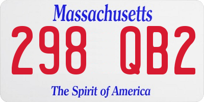 MA license plate 298QB2