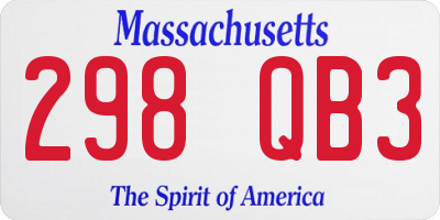 MA license plate 298QB3