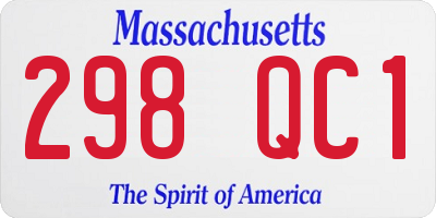 MA license plate 298QC1