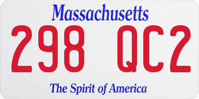 MA license plate 298QC2