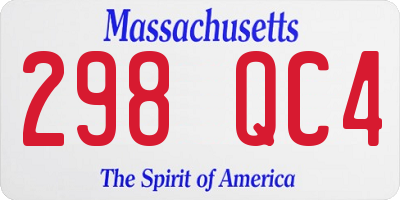 MA license plate 298QC4
