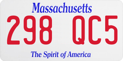 MA license plate 298QC5