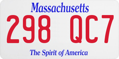 MA license plate 298QC7