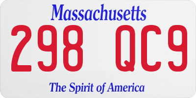 MA license plate 298QC9