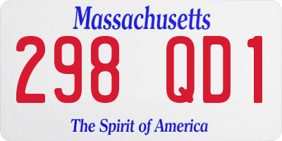 MA license plate 298QD1