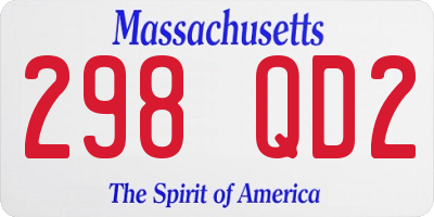 MA license plate 298QD2