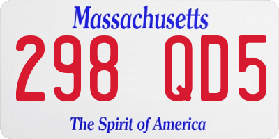MA license plate 298QD5