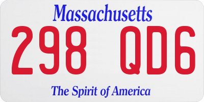 MA license plate 298QD6