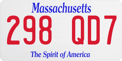 MA license plate 298QD7