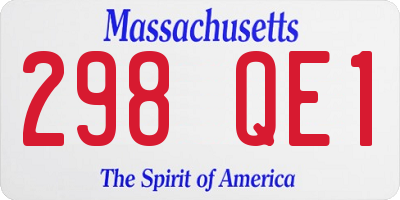 MA license plate 298QE1