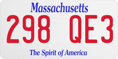MA license plate 298QE3