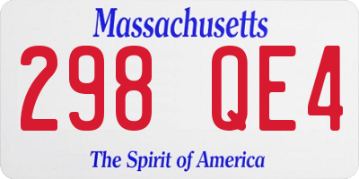 MA license plate 298QE4