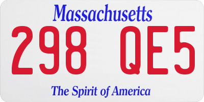 MA license plate 298QE5