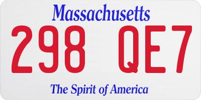 MA license plate 298QE7