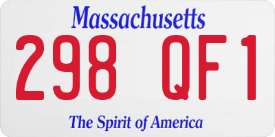 MA license plate 298QF1