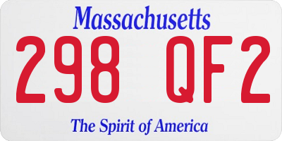 MA license plate 298QF2