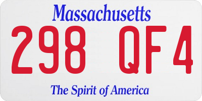 MA license plate 298QF4