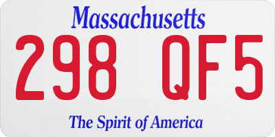 MA license plate 298QF5