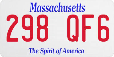 MA license plate 298QF6
