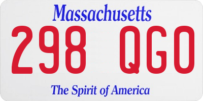 MA license plate 298QG0