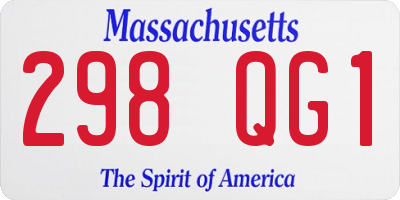 MA license plate 298QG1