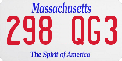 MA license plate 298QG3