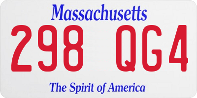 MA license plate 298QG4
