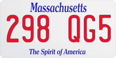 MA license plate 298QG5