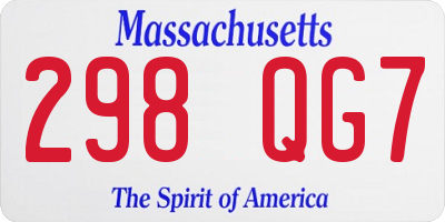 MA license plate 298QG7