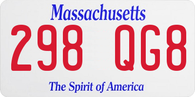 MA license plate 298QG8