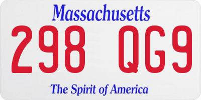 MA license plate 298QG9
