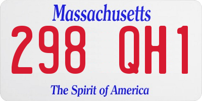 MA license plate 298QH1