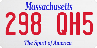 MA license plate 298QH5
