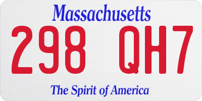 MA license plate 298QH7