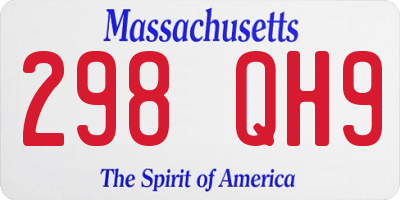 MA license plate 298QH9