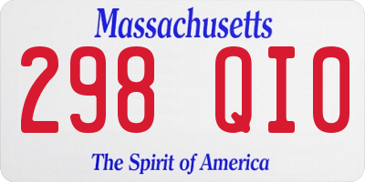 MA license plate 298QI0