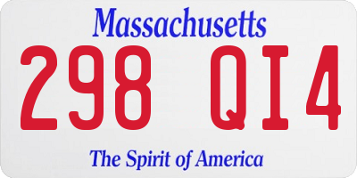 MA license plate 298QI4