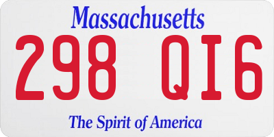MA license plate 298QI6