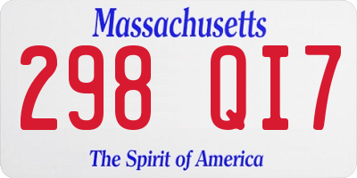 MA license plate 298QI7