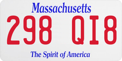 MA license plate 298QI8