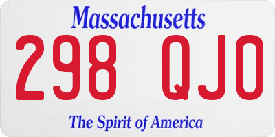 MA license plate 298QJ0