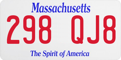 MA license plate 298QJ8