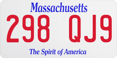 MA license plate 298QJ9