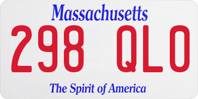 MA license plate 298QL0