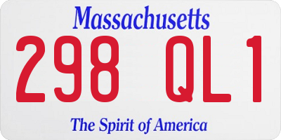 MA license plate 298QL1