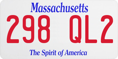 MA license plate 298QL2