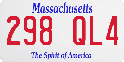 MA license plate 298QL4
