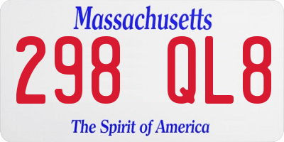 MA license plate 298QL8