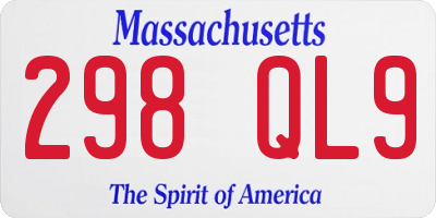 MA license plate 298QL9